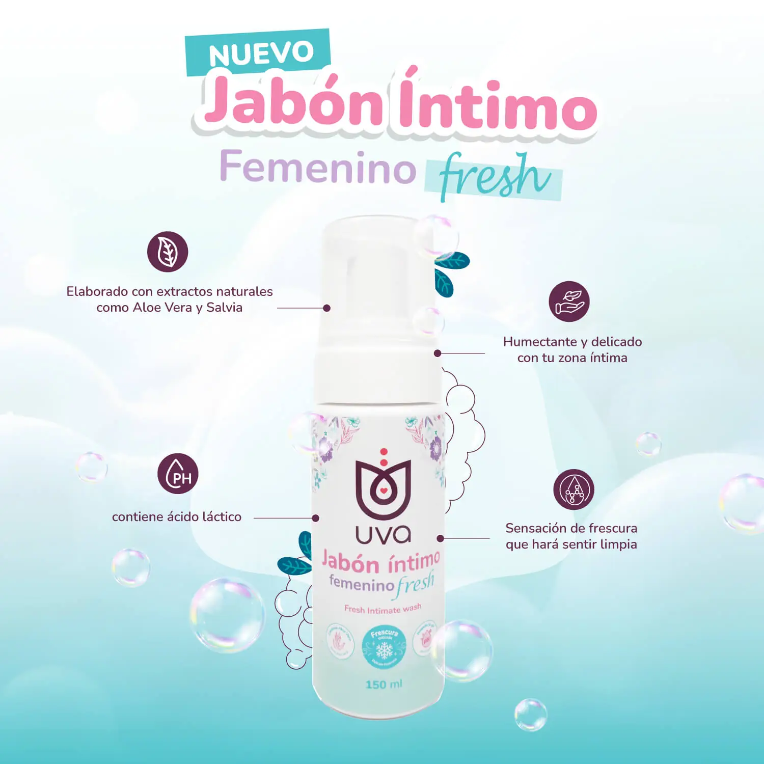 Jabón Íntimo UVA Fresh - Imagen 3