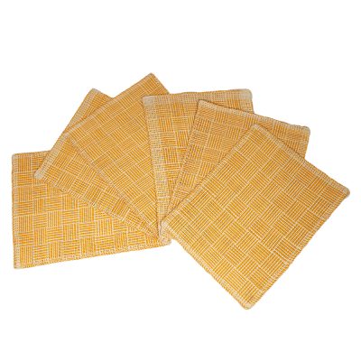 Juego x 6 unidades de individuales amarillos en palma de iraca